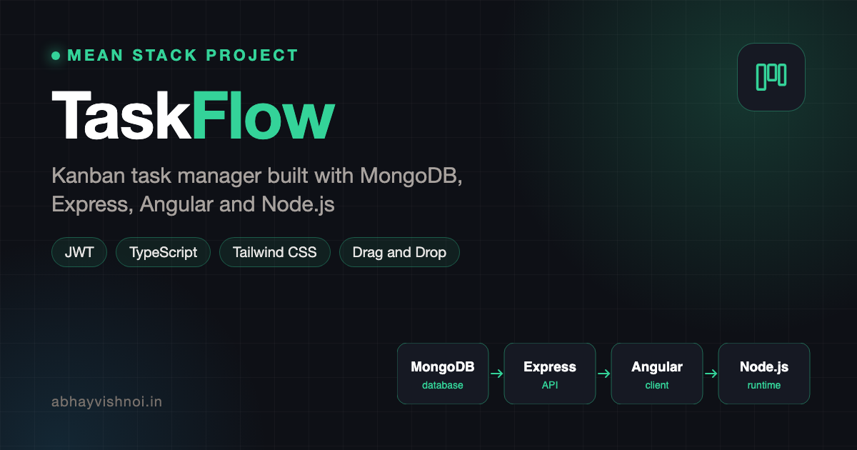 TaskFlow: Kanban Task Manager with MEAN Stack and JWT Authentication